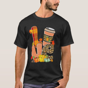 Liebe Herbst Y Alle Herbstsaison Leopard Druckpump T-Shirt