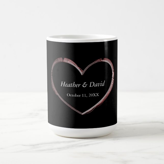 Liebe Herz Attraktive, charmante Hochzeit Kaffeetasse (Mittel)