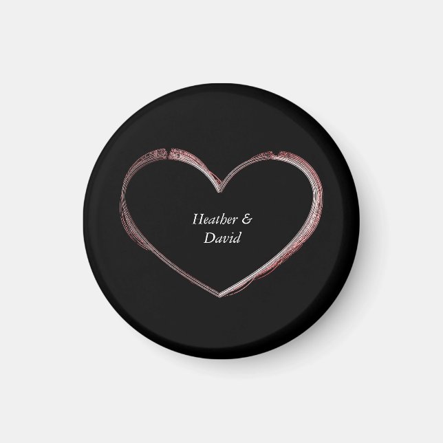 Liebe Herz Attraktive, charmante Hochzeit Magnet (Vorne)