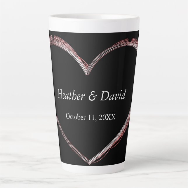 Liebe Herz Attraktive, charmante Hochzeit Milchtasse (Vorderseite)