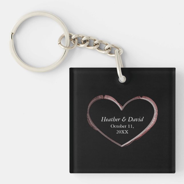 Liebe Herz Attraktive, charmante Hochzeit Schlüsselanhänger (Vorderseite)