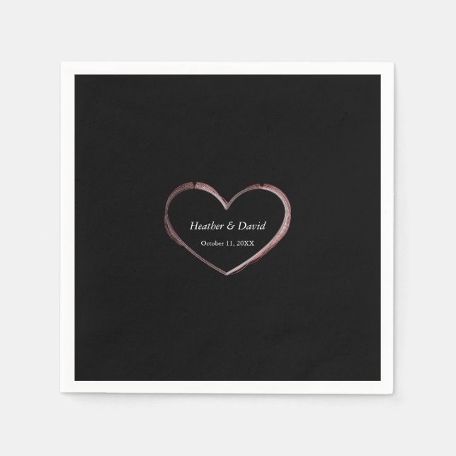 Liebe Herz Attraktive, charmante Hochzeit Serviette (Vorderseite)