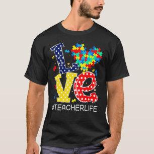 Liebe Herz Autismus Aufklärung Monat Puzzle Piece T-Shirt