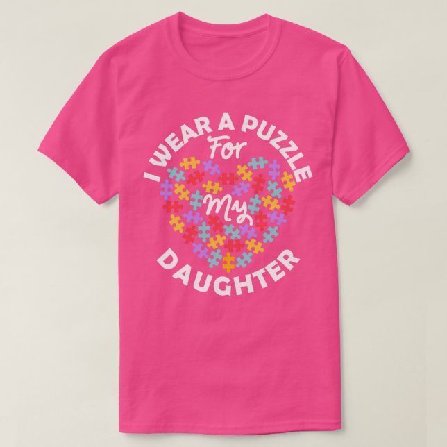 Liebe Herz Autismus Bewusstsein ich trage ein Puzz T-Shirt (Design vorne)