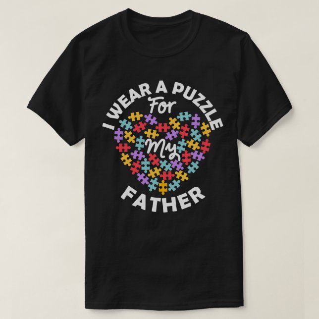 Liebe Herz Autismus Bewusstsein ich trage ein Puzz T-Shirt (Design vorne)