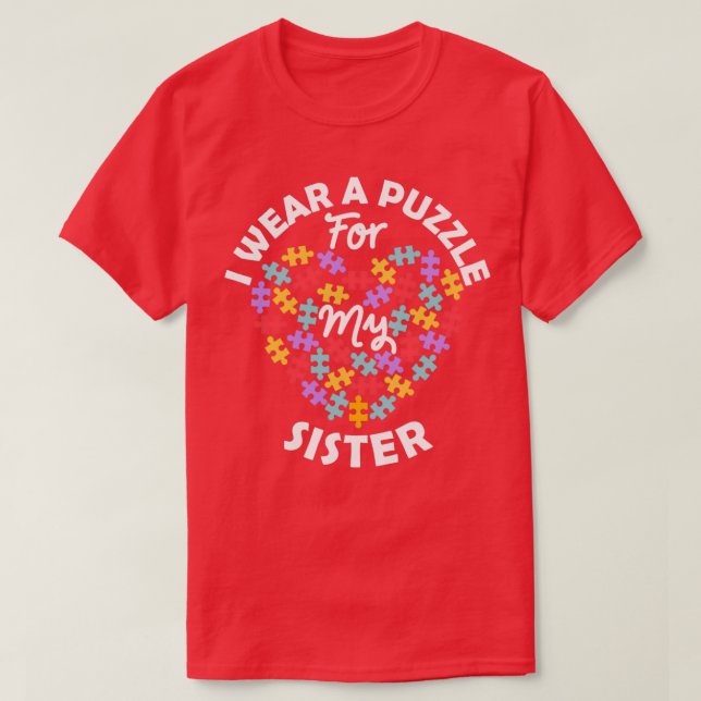 Liebe Herz Autismus Bewusstsein ich trage ein Puzz T-Shirt (Design vorne)