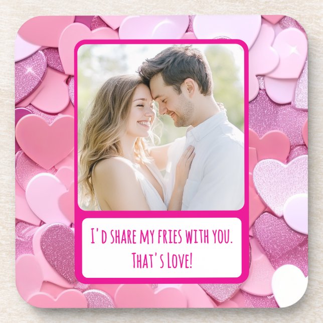 Liebe Herz Confetti Meine Freunde teilen Getränkeuntersetzer (Vorderseite)