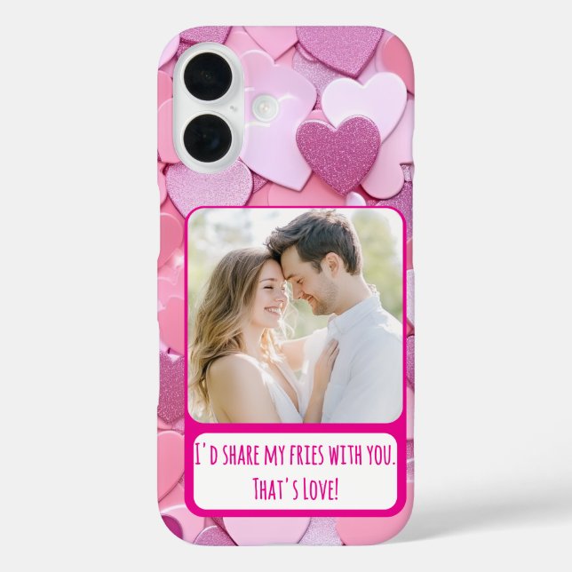 Liebe Herz Confetti Meine Freunde teilen iPhone 16 Hülle (Rückseite)