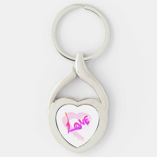 Liebe Herz der Schlüsselkette "Zipper Charm" Schlüsselanhänger (Vorderseite)