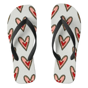 Liebe Herz Flip Flops Schuhe ( grauer Hintergrund 