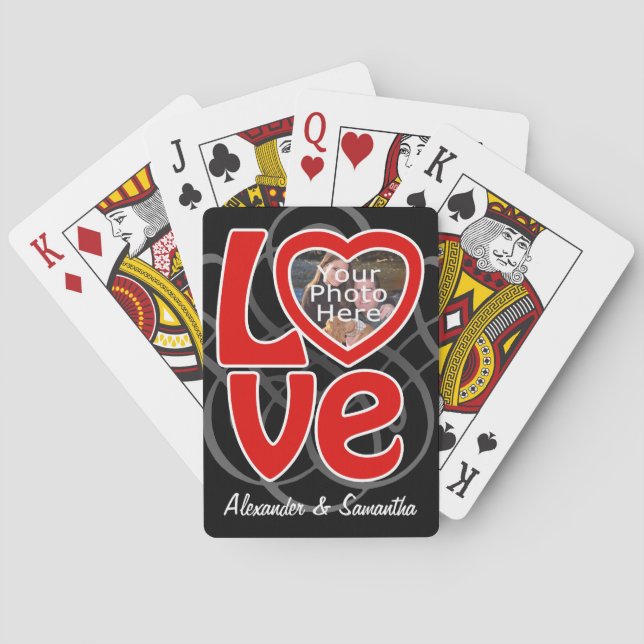 Liebe Herz Foto Frame Benutzerdefinierte Spielkart Spielkarten (Rückseite)