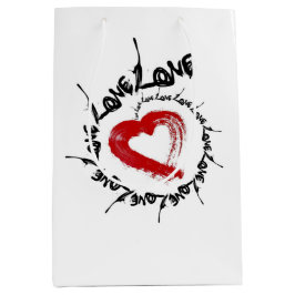 Liebe Herz-Geschenktasche Mittlere Geschenktüte