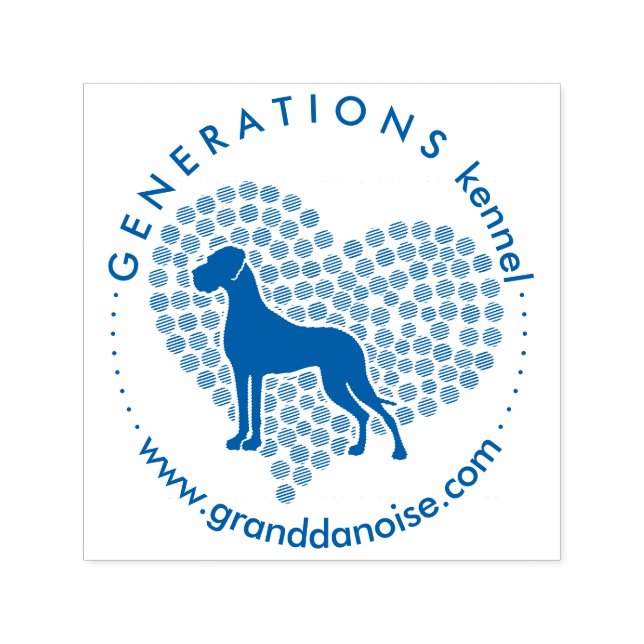 Liebe Herz Große Dane Briefmarke Permastempel (Design)