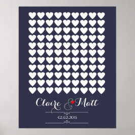 Liebe Herz Hochzeitssignatur Gästebuchschiff Poster