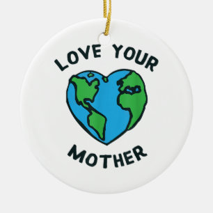 Liebe - Herz Ihrer Mutter Erde Keramik Ornament