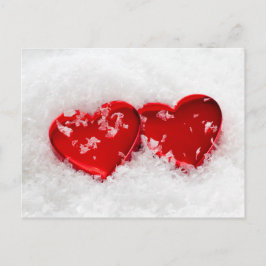 Liebe Herz im Schnee Postkarte