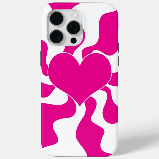 Liebe Herz in Magenta und Weiß Case-Mate iPhone Hülle (Rückseite)