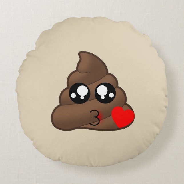 Liebe-Herz kacken Emoji Kissen (Vorderseite)