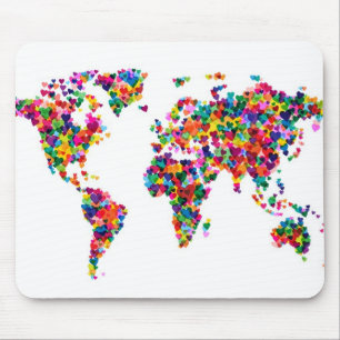 Liebe-Herz-Karte der Weltkarte Mousepad