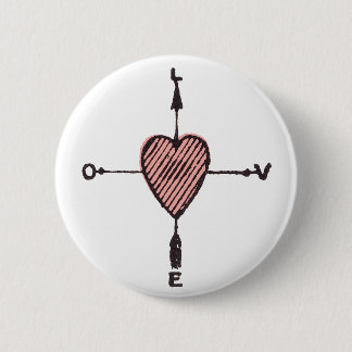Liebe-Herz-Kompass-Knopf Button