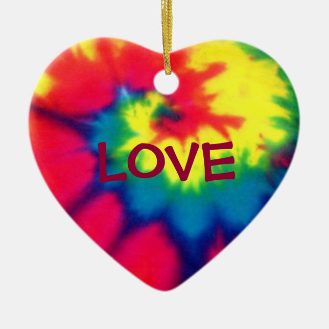 Liebe-Herz Krawatten-Blick-Verzierung Keramik Ornament (Vorne)