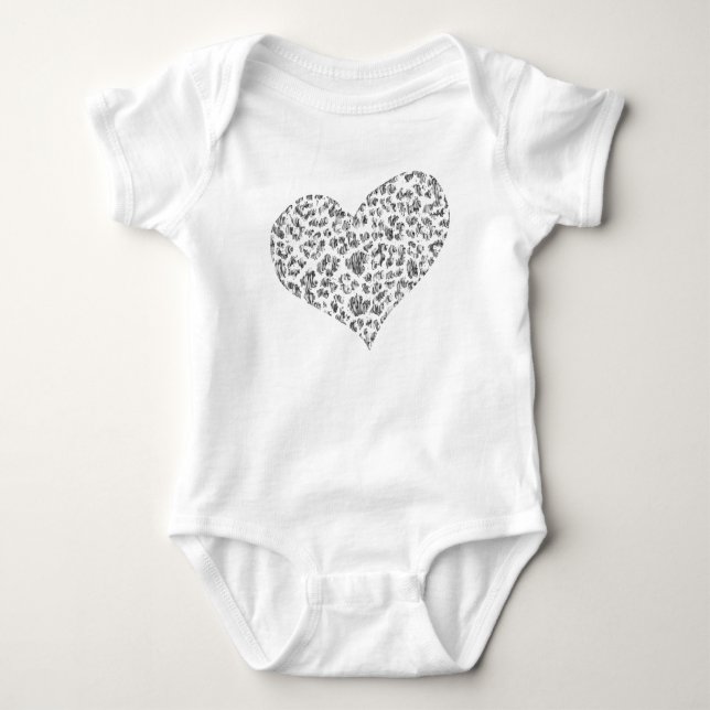 Liebe Herz-kundenspezifisches Baby-Shirt Baby Strampler (Vorderseite)
