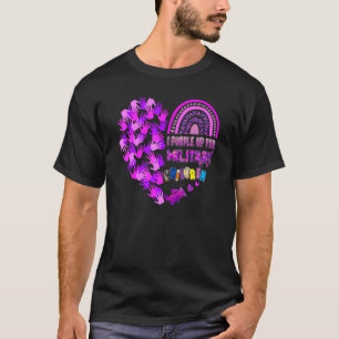 Liebe Herz Lila militärischer Kindermonat T-Shirt