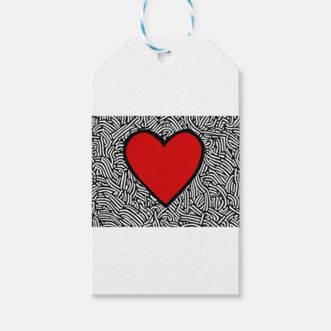 Liebe Herz mit Doodmarke Geschenkanhänger (Vorderseite)