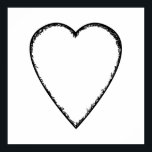 Liebe Herz mit Scribble Edge. Poster<br><div class="desc">Ein Schwarz-Weiß-Design für die Liebe,  mit Details für den Effekt der Kanten. Das Bild,  das auf diesem Artikel gedruckt wurde,  wurde aus digitaler Kunst erstellt.</div>