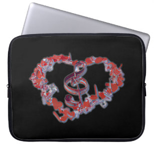 Liebe Herz-Musik-Symbol Laptopschutzhülle