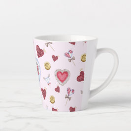 Liebe Herz Nähen Wasserfarbe Milchtasse