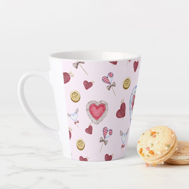 Liebe Herz Nähen Wasserfarbe Milchtasse (Beispiel)