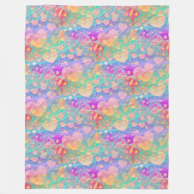 Liebe Herz - Nahtloses Muster 1 Fleecedecke (Vorderseite)