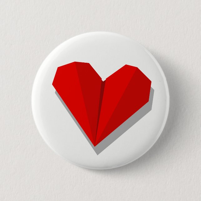 Liebe-Herz Origami Knopf Button (Vorderseite)