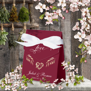 Liebe & Herz Personalisiert - Burgund Geschenkschachtel