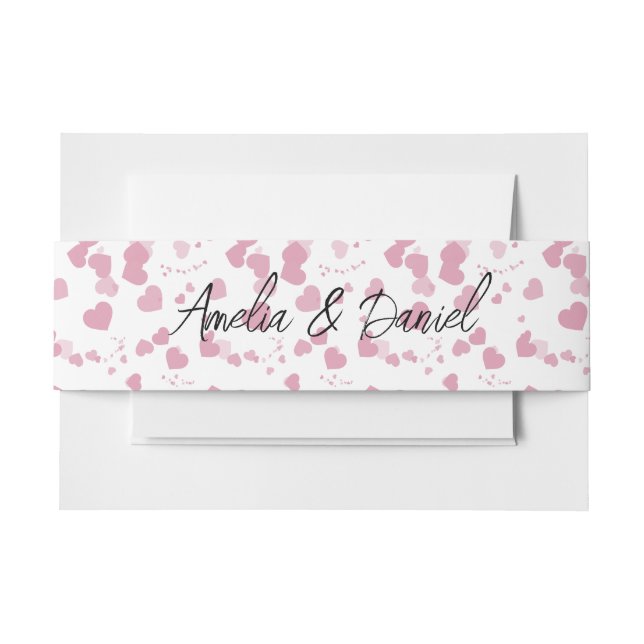 Liebe Herz Personalisiert Hochzeit Einladungsbanderole (Vorderseite Beispiel)
