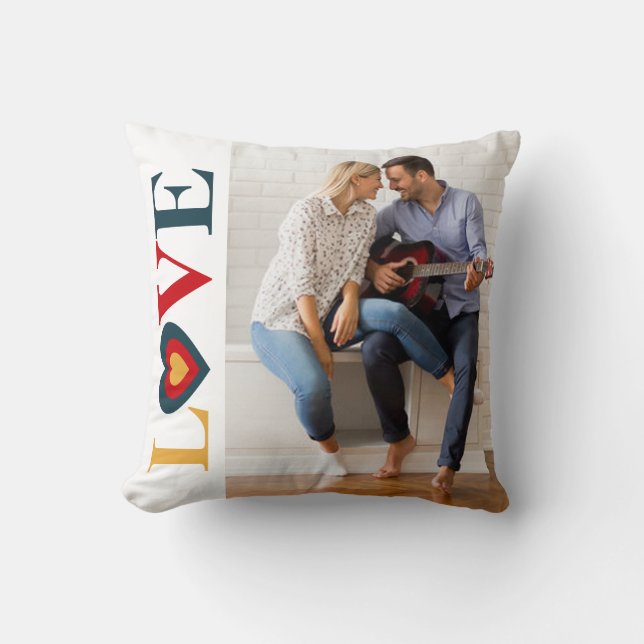 LIEBE Herz-personalisiertes Fotothrow-Kissen Kissen (Vorderseite)