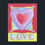 Liebe Herz Postkarte<br><div class="desc">Auf dieser Postkarte befindet sich das Mixed-Media-Gemälde "Liebe Herz" des Künstlers Liz Revit. Viel Spaß! Liz Revit 2007</div>