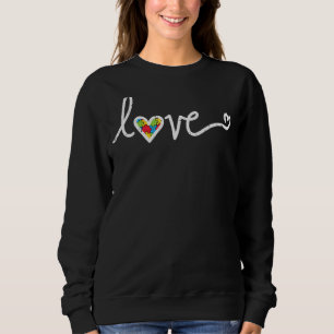 Liebe Herz Puzzle Niedlich Autismus Bewusstsein AS Sweatshirt