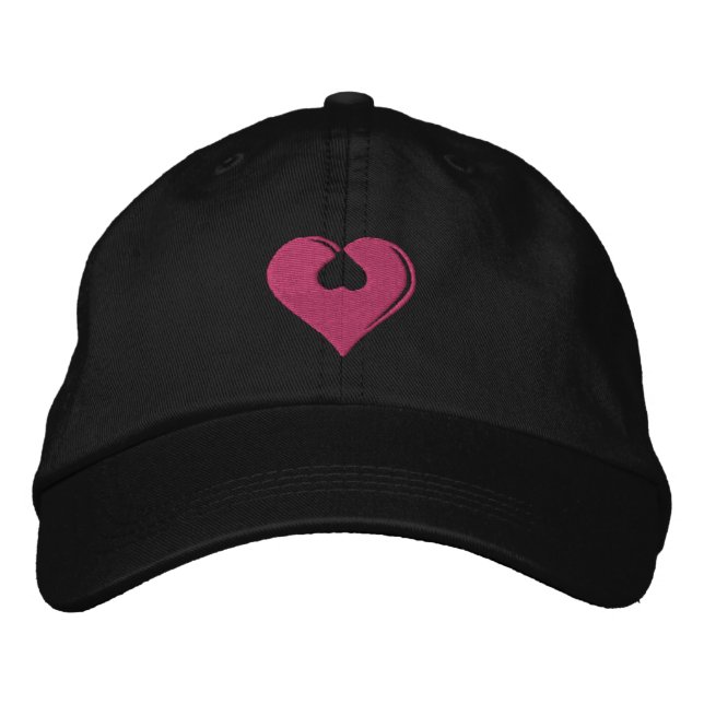 Liebe Herz Rosa Herzen Mädchen bestickt Liebe Kapp Bestickte Kappe (Vorderseite)