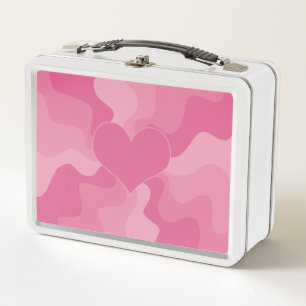 Liebe Herz - Rosa Metall Brotdose