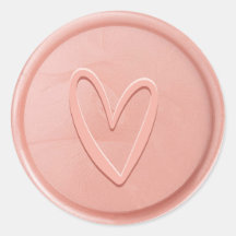 Liebe Herz Rose Rosa Wachs Siegel Sticker