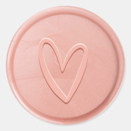 Liebe Herz Rose Rosa Wachs Siegel Sticker