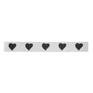 Liebe Herz Schwarzer Glitzer Valentine's Satin Rib Satinband