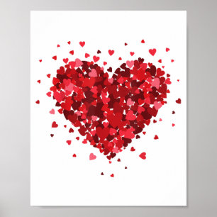 Liebe Herz Shirt für Damen Mädchen Jungen Herz Fra Poster