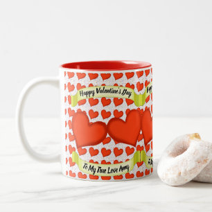 Liebe Herz-Tasse Zweifarbige Tasse