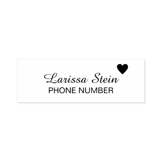 Liebe Herz + Telefonnummer + Name Permastempel (Design)