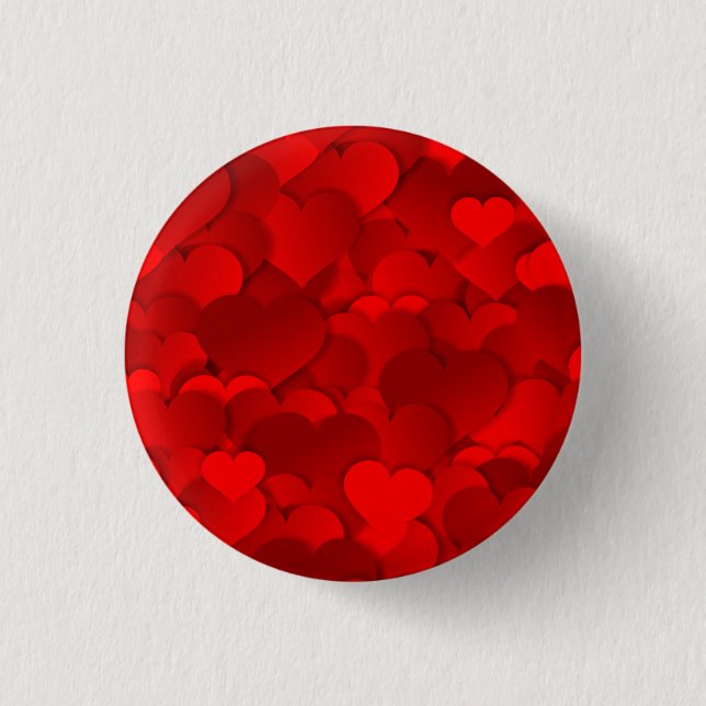 Liebe Herz Textur rotes Muster-19909 Button (Vorderseite)