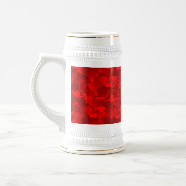 Liebe Herz Textur rotes Muster-19909 Papieröste Bierglas (Links)