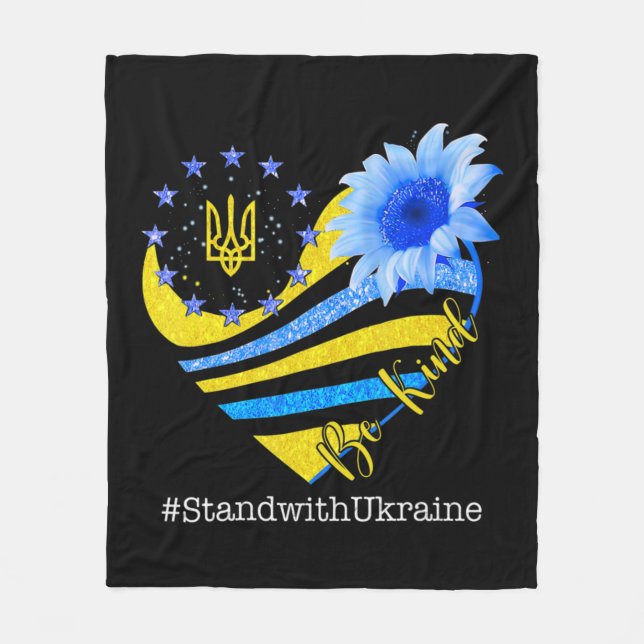 Liebe Herz Ukraine ist freundlich zu Ukraine Ukra Fleecedecke (Vorderseite)